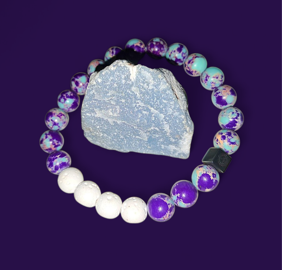 No Stress Only Creativity & Bliss Purple Emperor Stone Ritual Bracelet