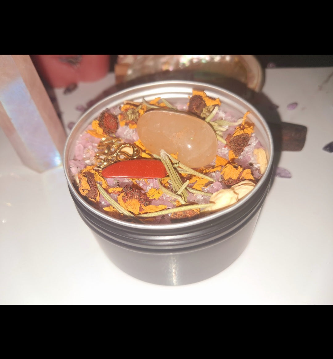 Luck & Blessings Ritual Spiritual Bath Jar & Crystals