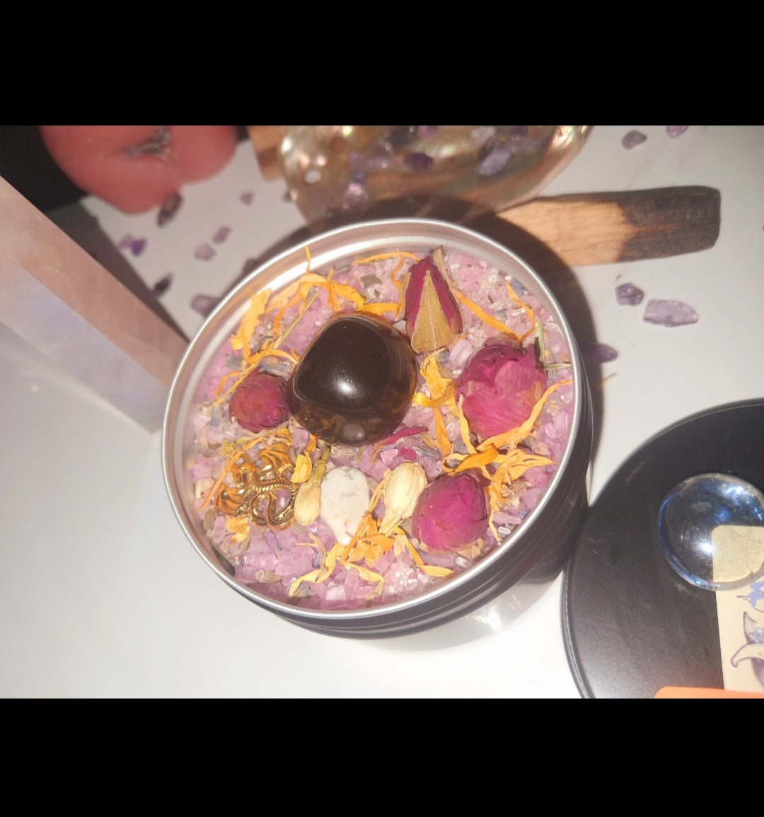 Protection Ritual Spiritual Bath Jar & Crystals
