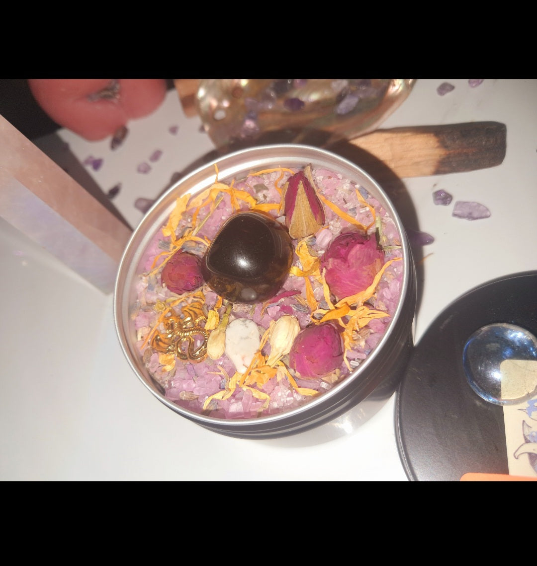 Protection Ritual Spiritual Bath Jar & Crystals