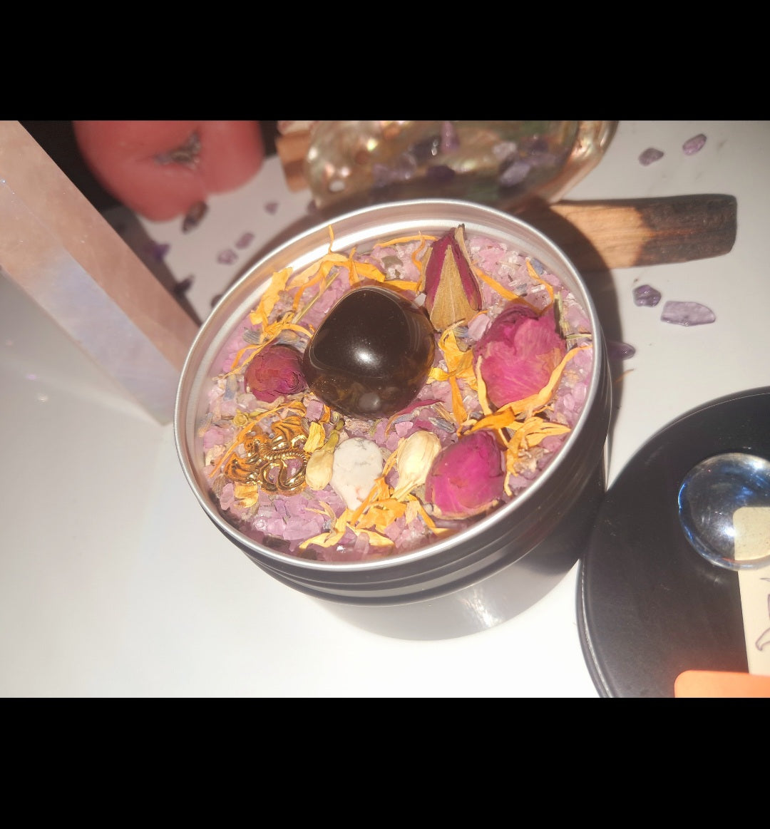 Protection Ritual Spiritual Bath Jar & Crystals