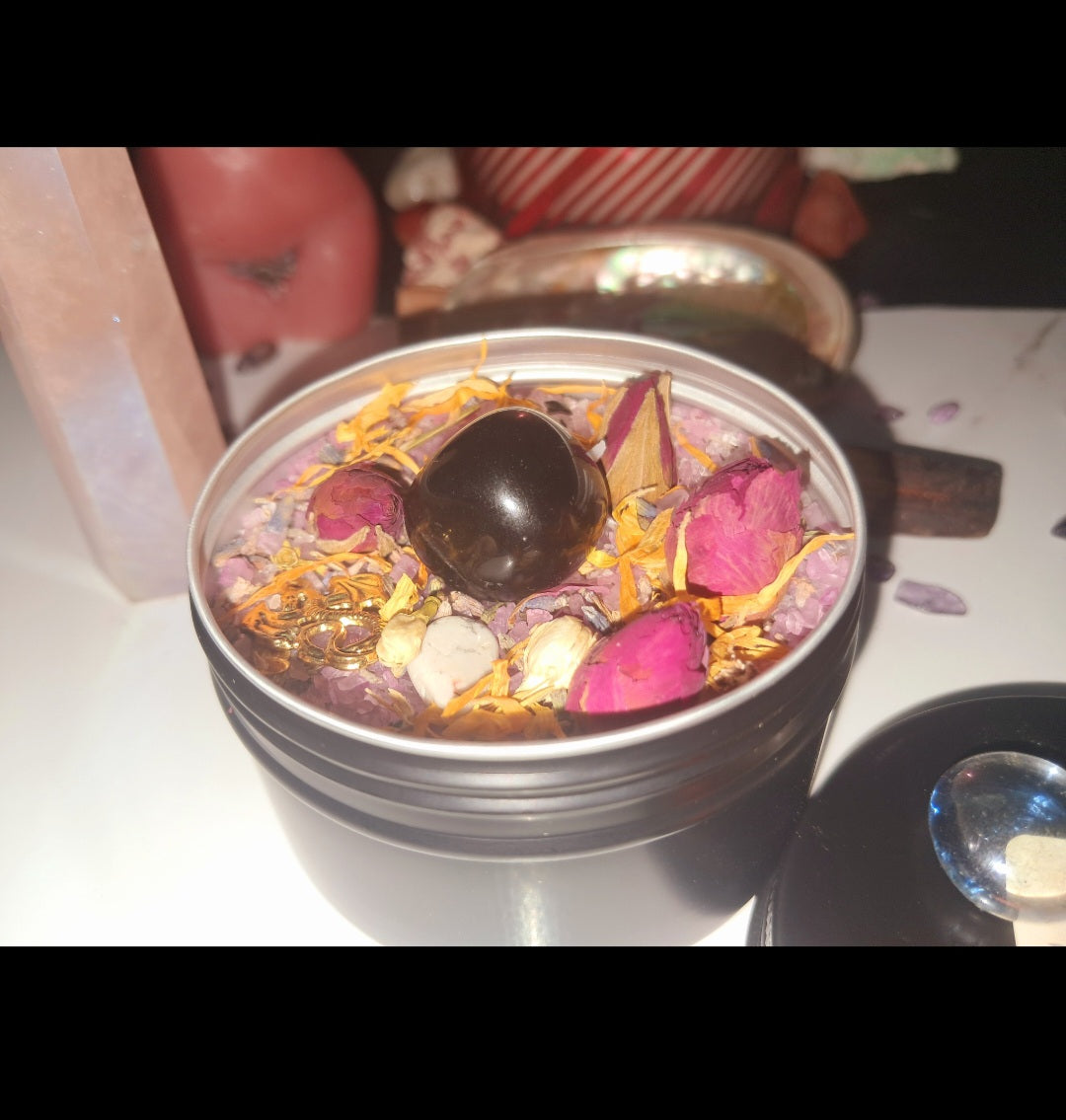 Protection Ritual Spiritual Bath Jar & Crystals