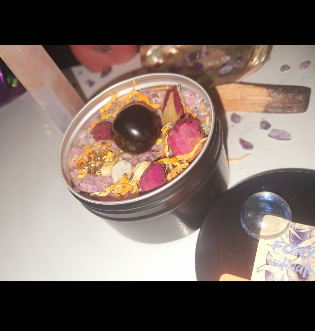 Protection Ritual Spiritual Bath Jar & Crystals