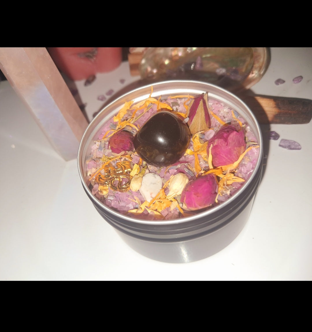 Protection Ritual Spiritual Bath Jar & Crystals
