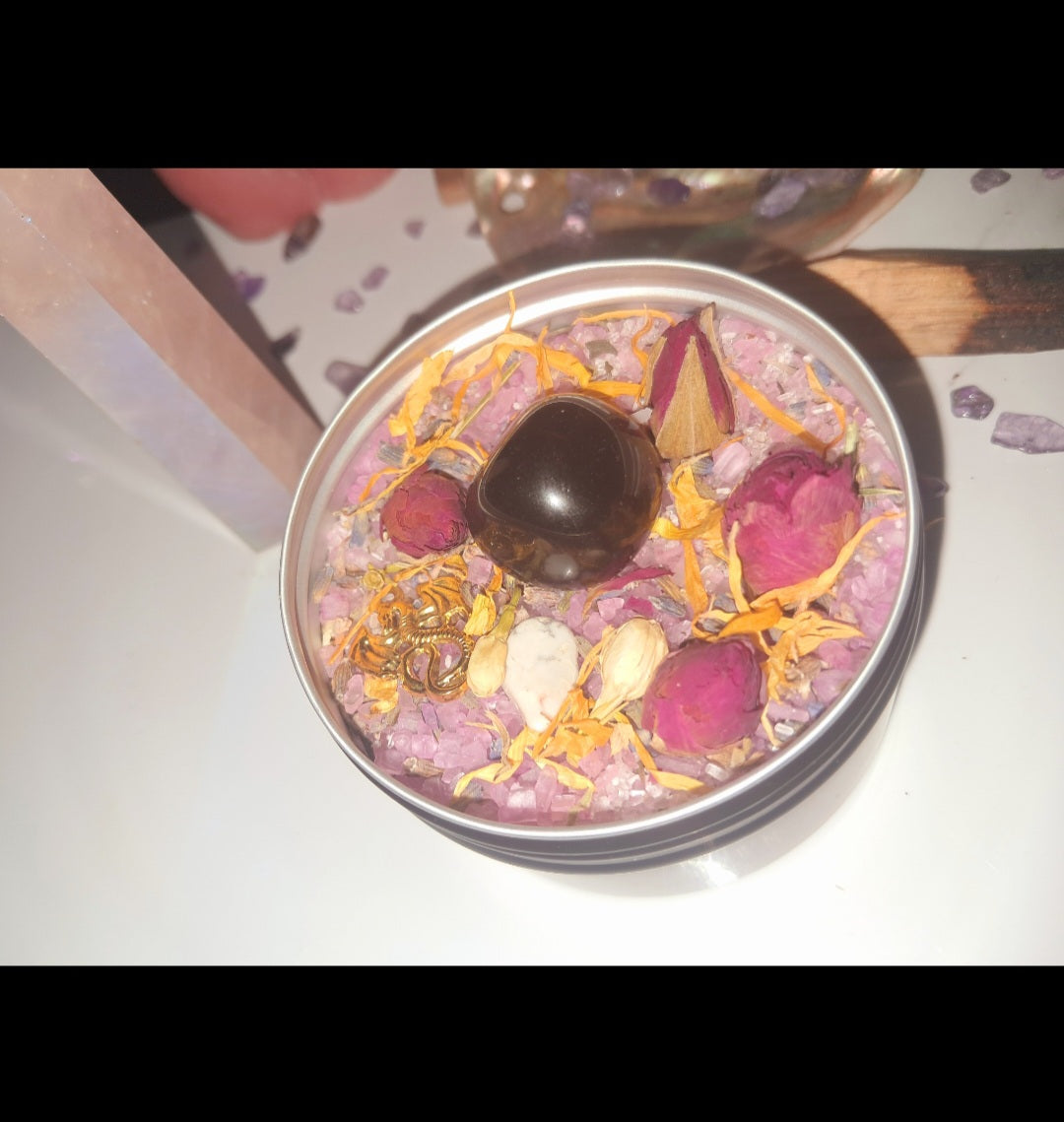 Protection Ritual Spiritual Bath Jar & Crystals