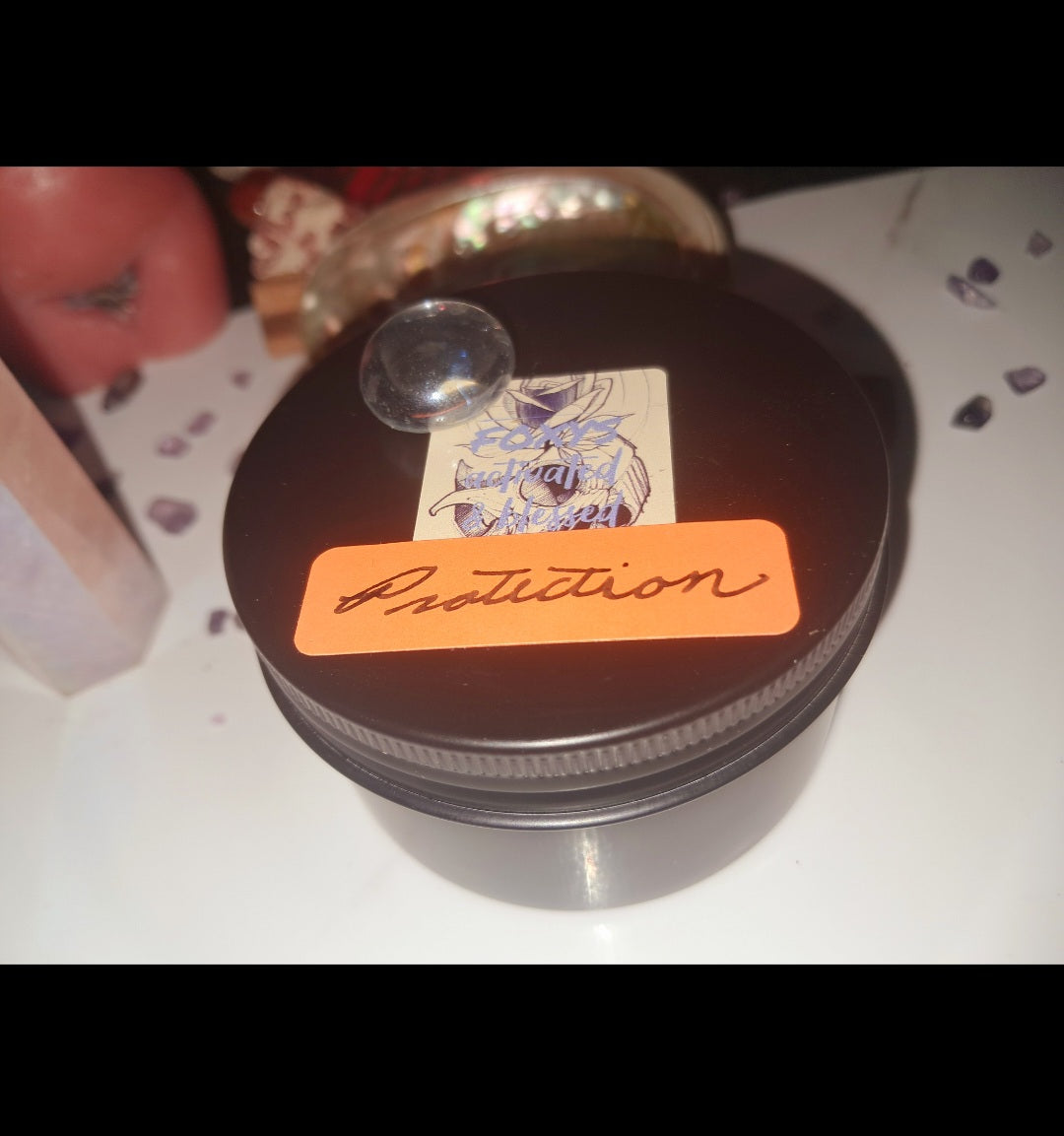 Protection Ritual Spiritual Bath Jar & Crystals