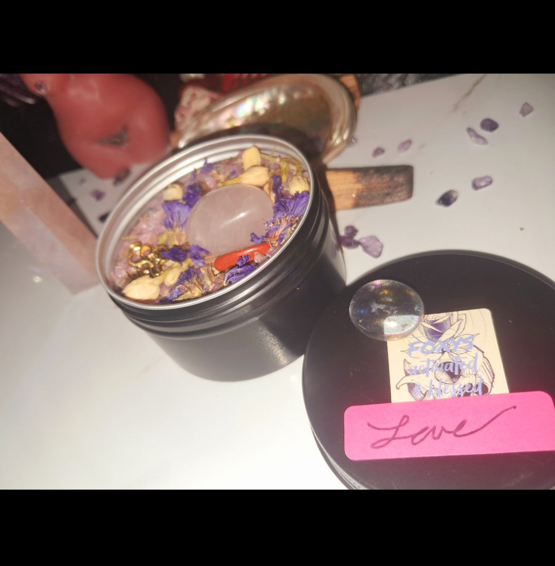 Love Ritual Spiritual Bath Jar & Crystals