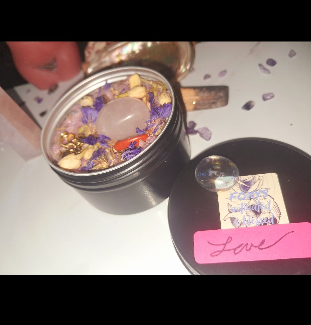 Love Ritual Spiritual Bath Jar & Crystals