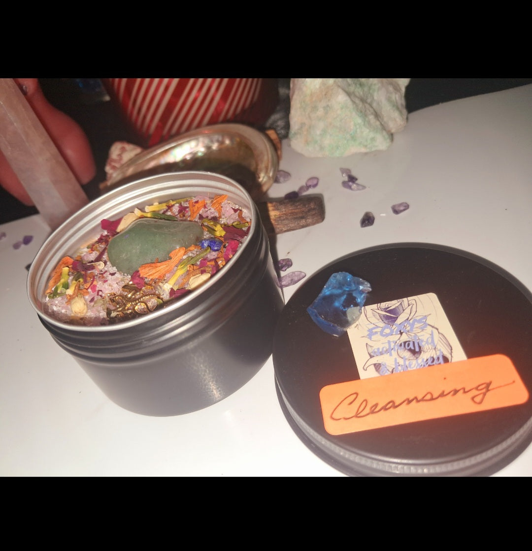 Cleansing Ritual Spiritual Bath Jar & Crystals