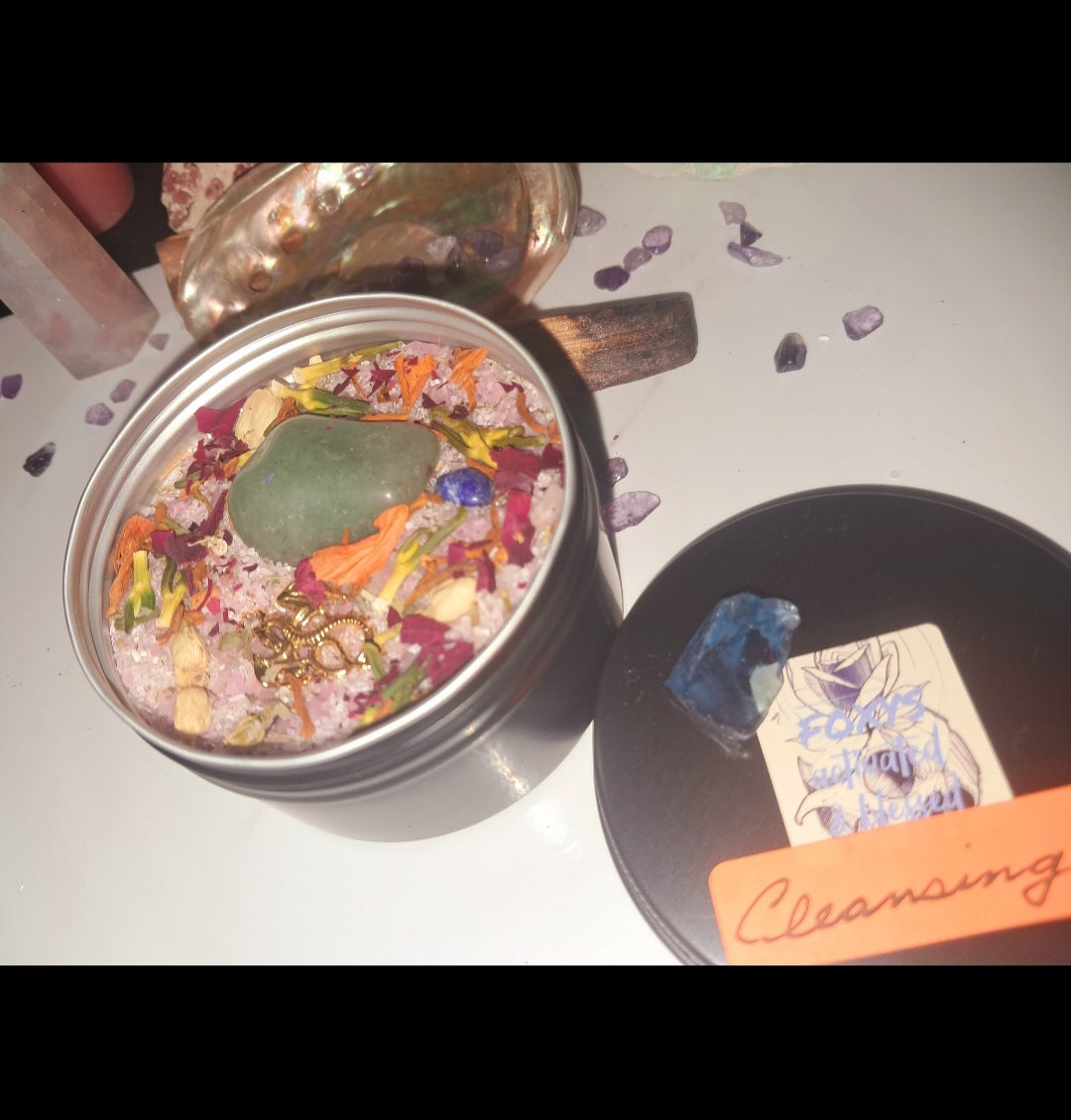 Cleansing Ritual Spiritual Bath Jar & Crystals