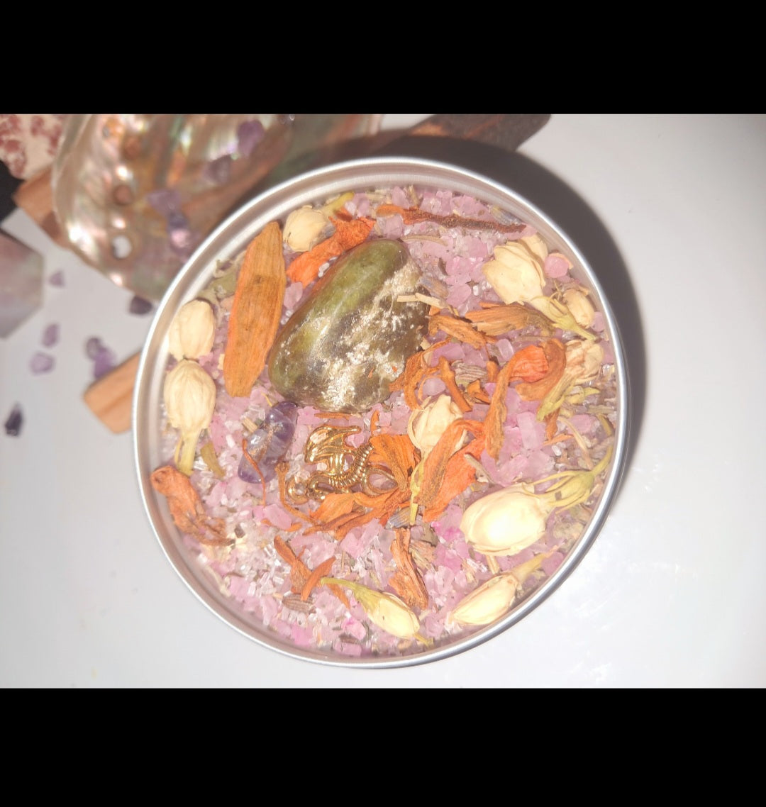Karmic Justice Ritual Spiritual Bath Jar & Crystals