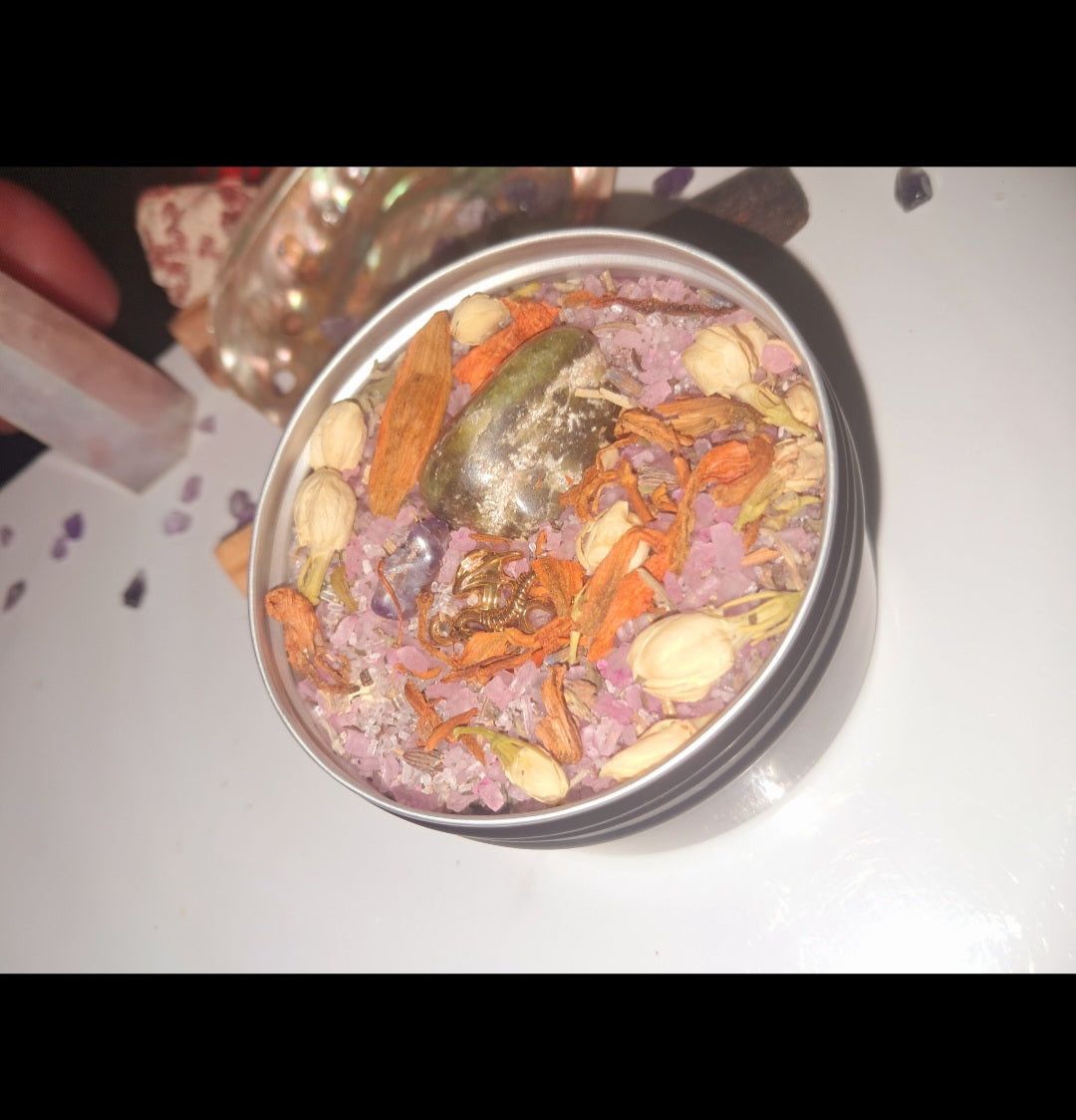 Karmic Justice Ritual Spiritual Bath Jar & Crystals