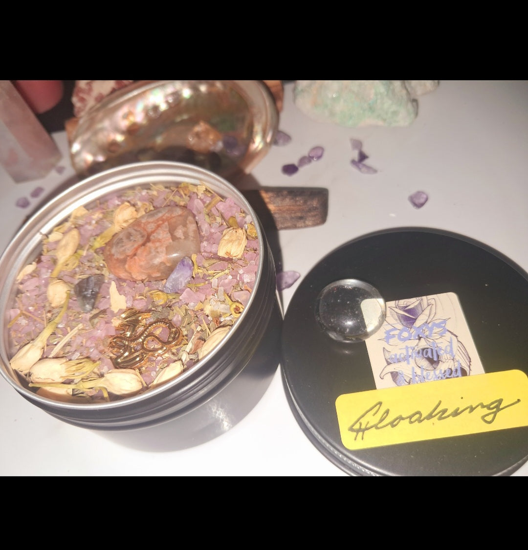 Cloaking & Shielding Energy Ritual Spiritual Bath Jar & Crystals