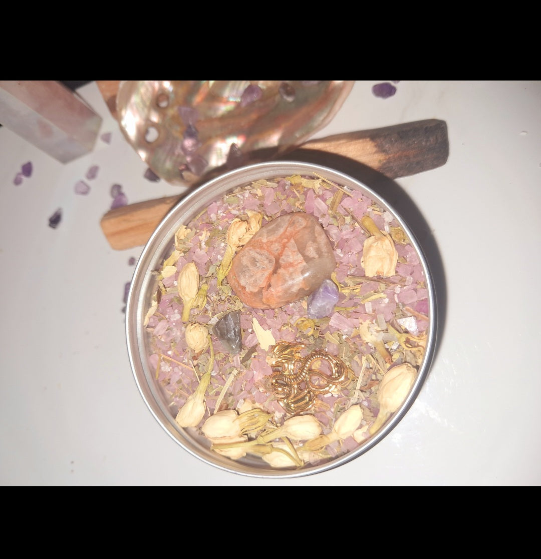 Cloaking & Shielding Energy Ritual Spiritual Bath Jar & Crystals
