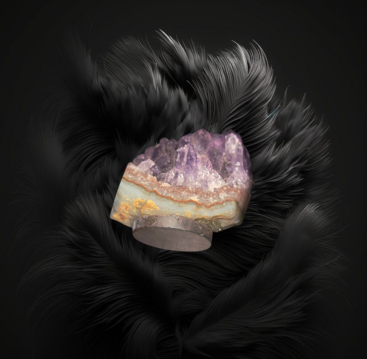 Magnetic Amethyst Energy Attracter - For Kitchen / Office Ritual Activated & Blessed