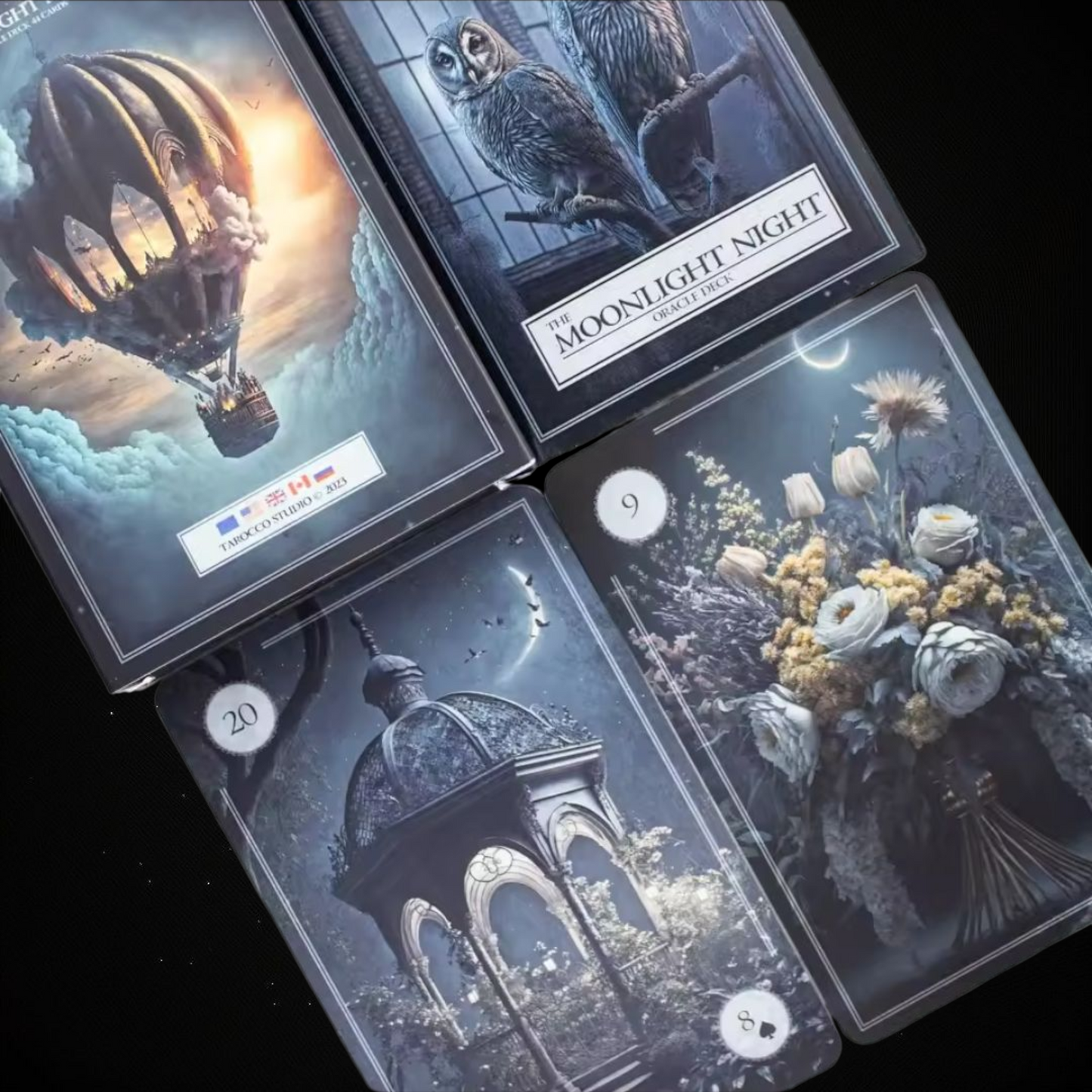 The Moonlight Night Oracle Deck & Ritual Reading Elixir & Activated Crystal
