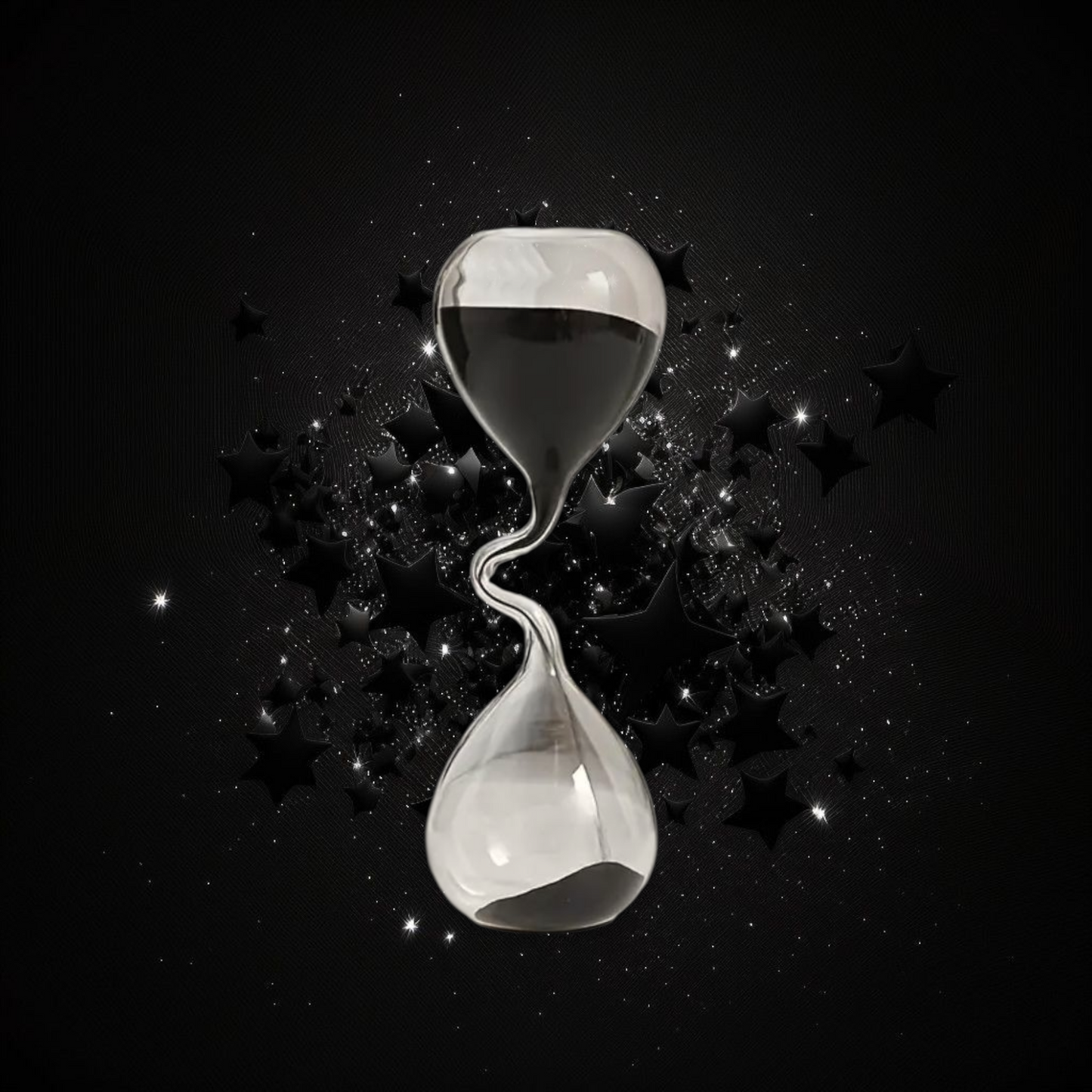 Divination Hourglass & Psychic & Evil Eye Manipulation Protection Shield - Black Sand / Ritual Activated & Blessed