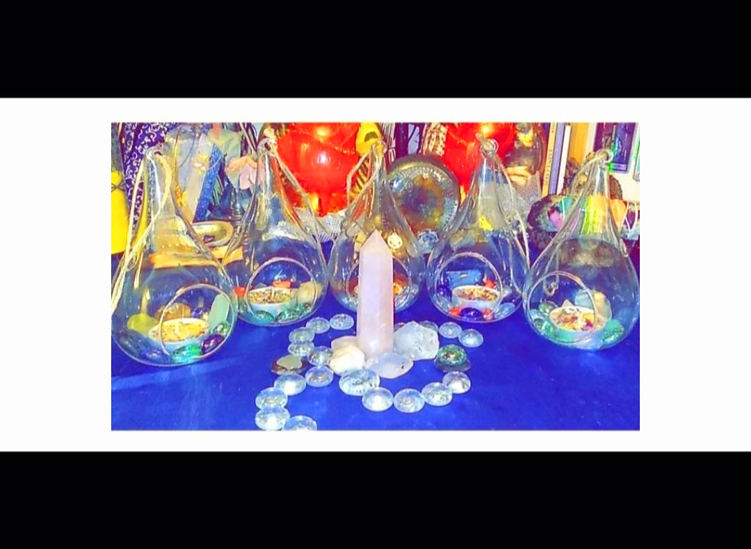 Ritual Hanging Glass Holders With A Ritual Candle