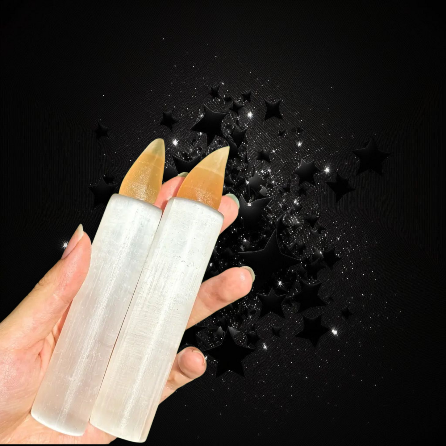 Ritual Crystal Candle Of Powerfully Protected & Desired Energies - Selentie Crystal Wand Ritual Activated & Blessed