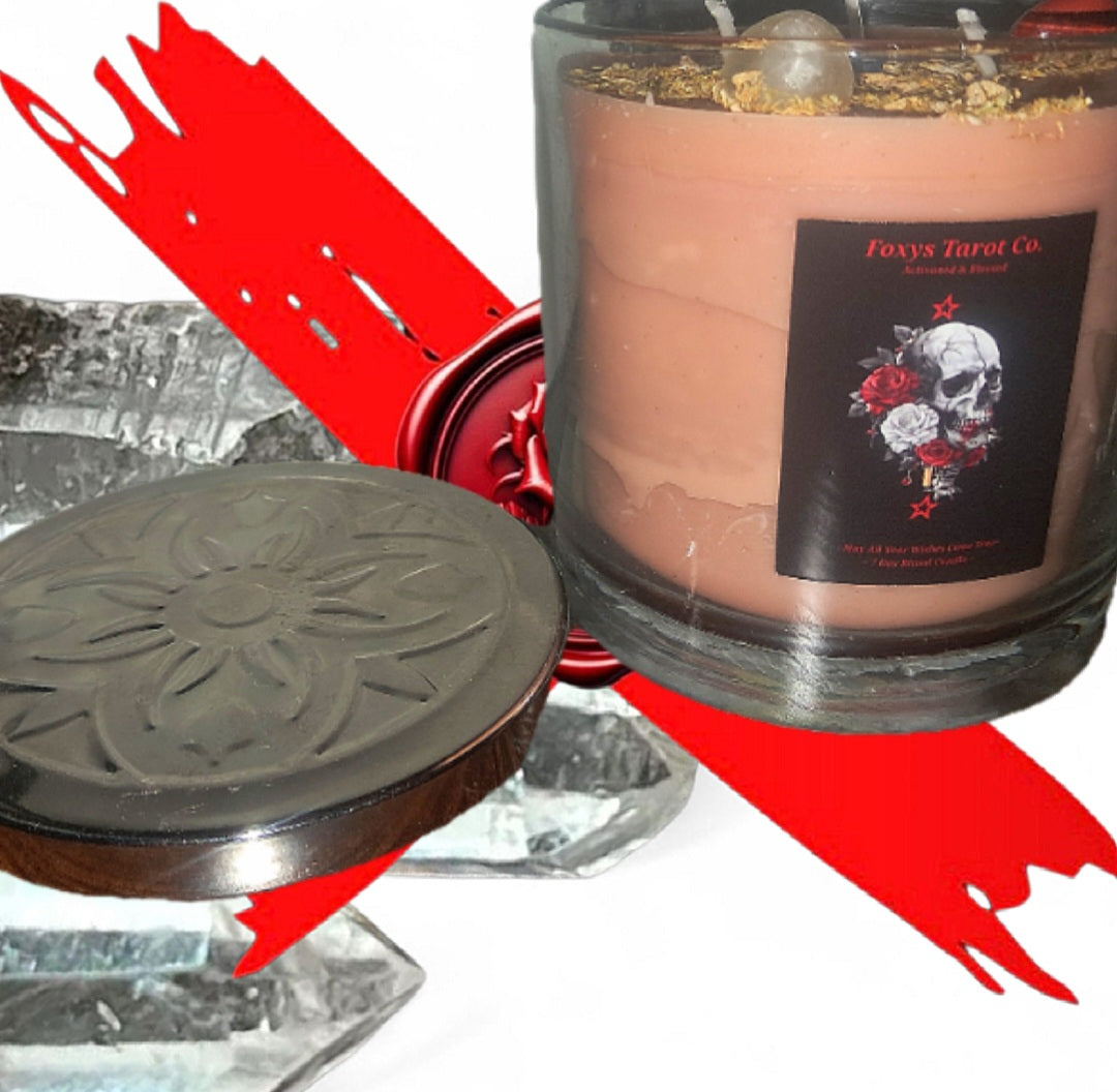 Cross Roads Of Protection / Success / Love & Growth - Peach Color & Sandle Wood Vanilla Ritual Activated & Blessed Candle