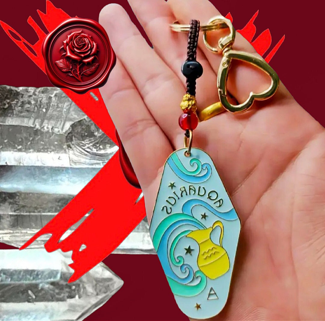 Aquarius Protection & Transmuting Keychain - Home, Vechile, Kids, Travels - Ritual Activated & Blessed