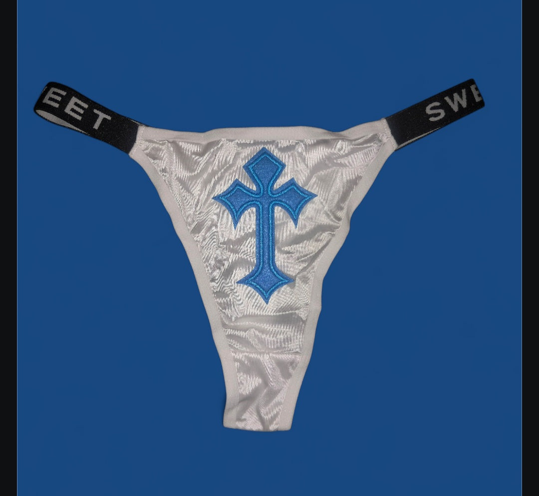 The Sweet Magical Flower - White / Blue / Black Ritual Activated Thong
