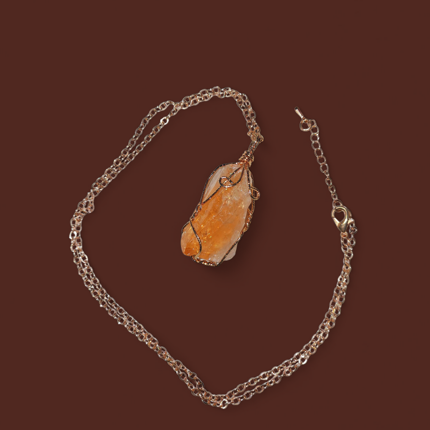 The Bearer Of Happiness & Light Wrapped Raw Citrine Ritual Necklace