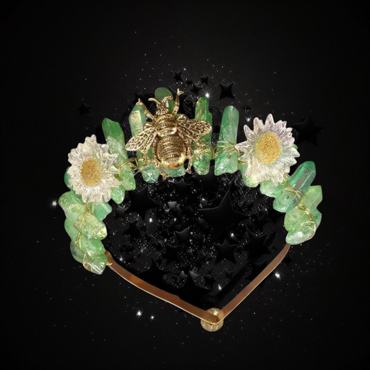 Goddess Of The Destruction Of Illusions - Green Aura Quartz Crystal Ritual Activated Headband Crown
