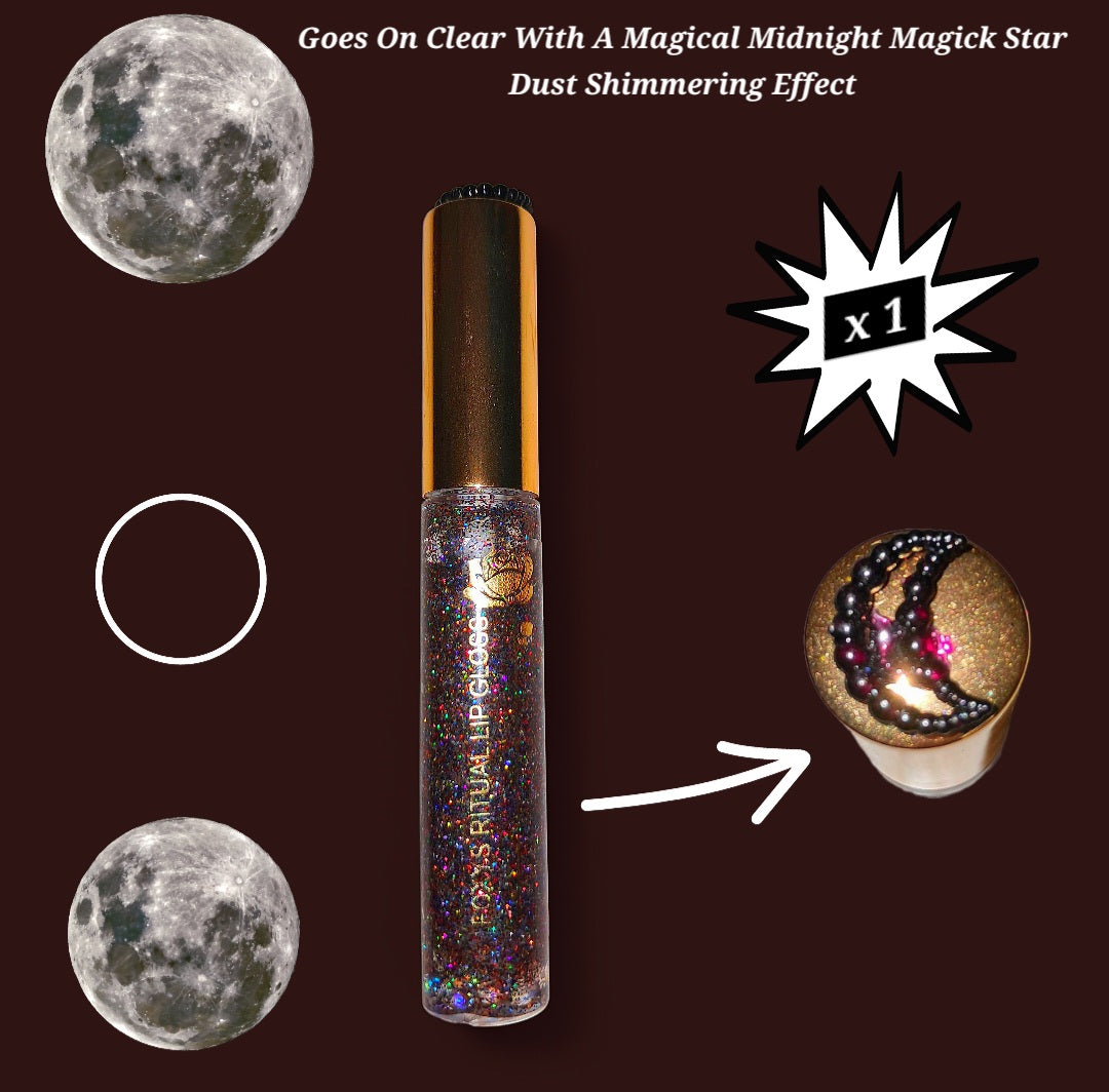 Midnight Magic - Galaxtic Star Dust - Clear Ritual Activated & Blessed - Instant Manifestation & Cleansing Energy Lip Gloss