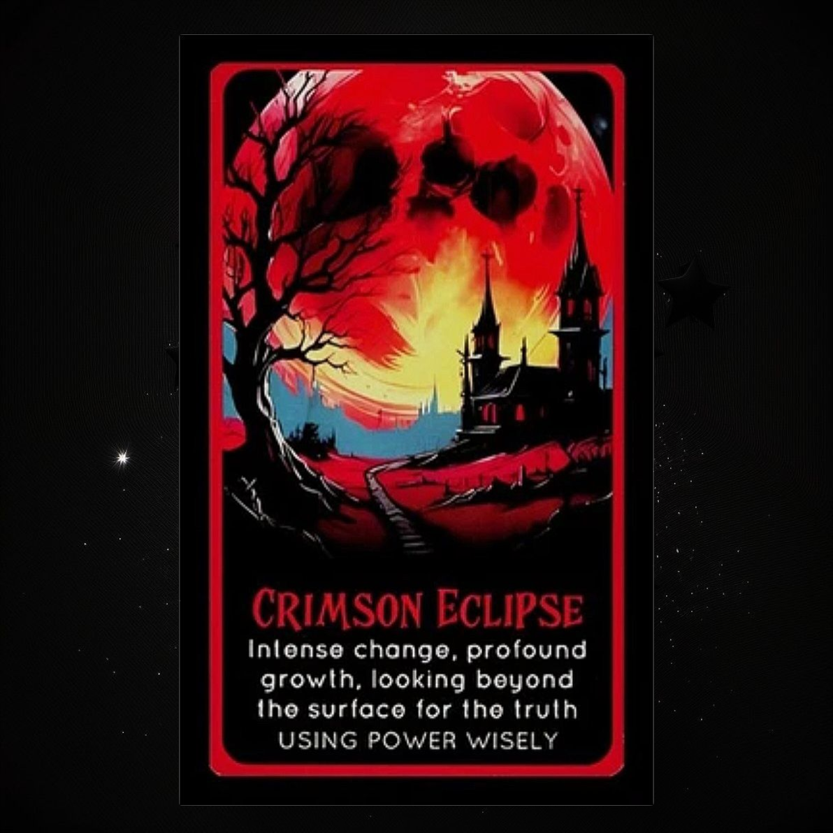 Blood Moon Oracle Deck & Ritual Reading Elixir & Activated Crystal