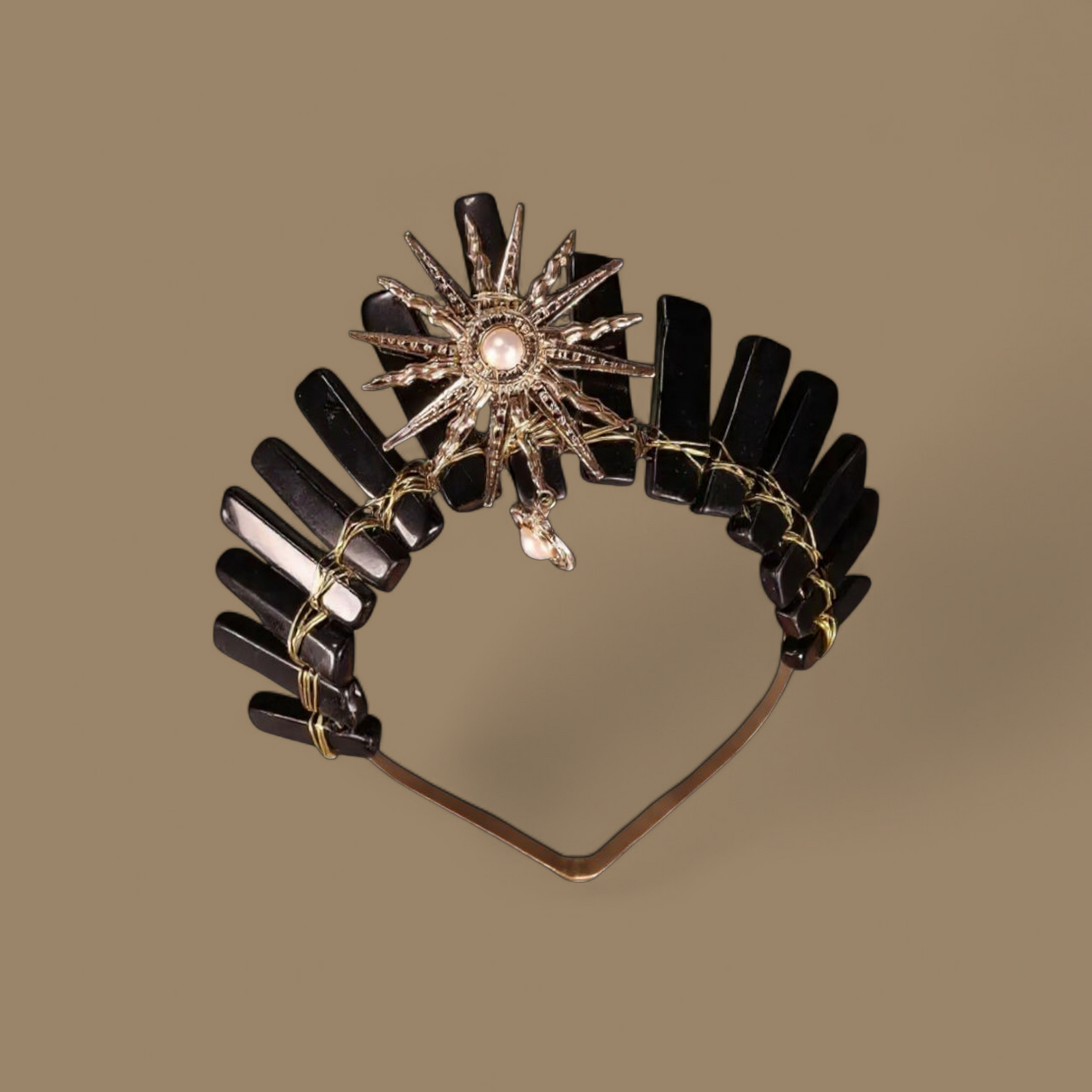 Goddess Of Guardians - Black Obsidian Ritual Activated Crystal Headband Crown
