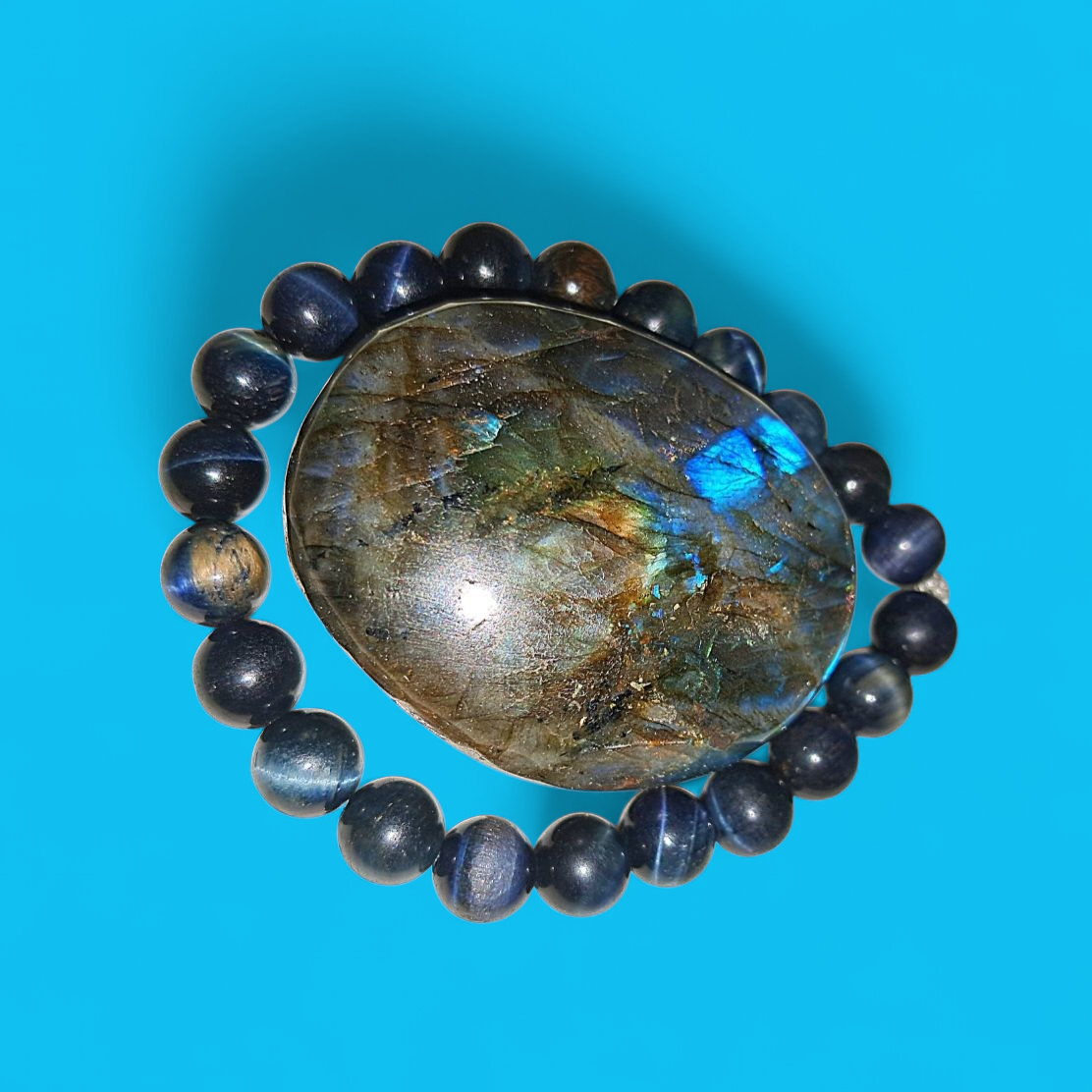Negative Energy Barrier Labradorite Crystal Ritual Bracelet
