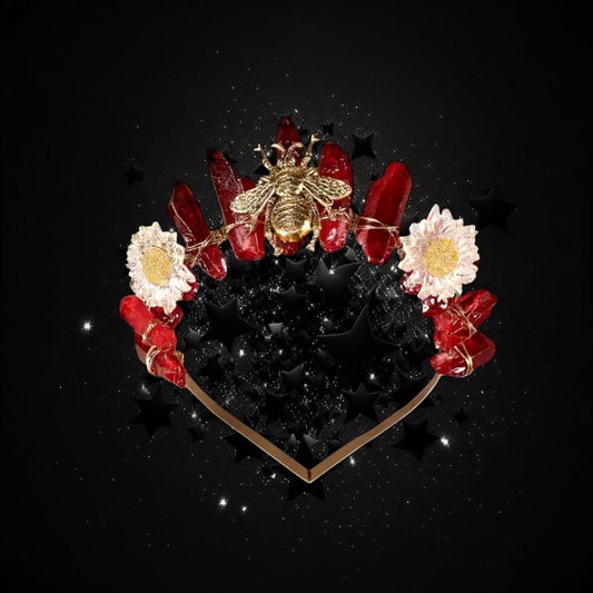 Goddess Of Passion - Dark Red Quartz Ritual Activated Headband Crown