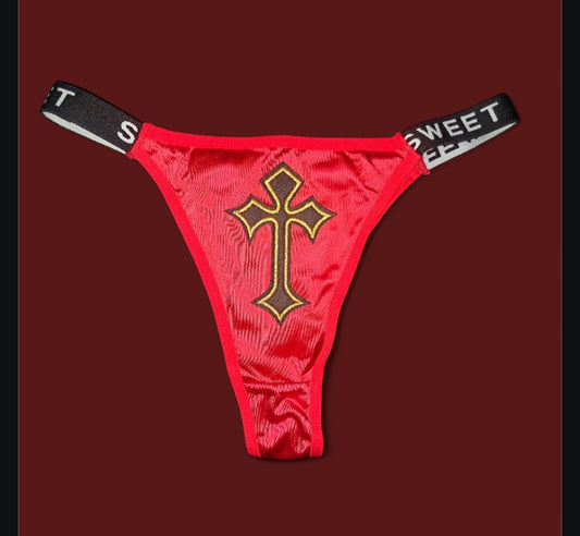 The Sweet Magical Flower - Red / Gold/ Black Ritual Activated Thong