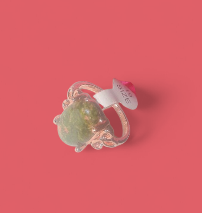 Moss Agate Crystal Ritual Ring