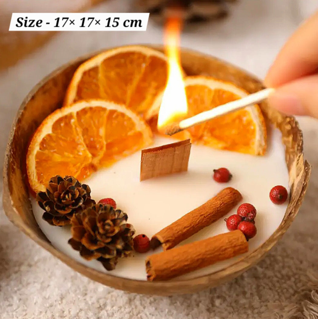 Karmic Repellent - People & Energies Get Binded Up Away From Me & Mine - Coconut Holder - Pine cones - Vanilla Cinnamon & Red Dried Berries - Ritual Candle Activated & Blessed