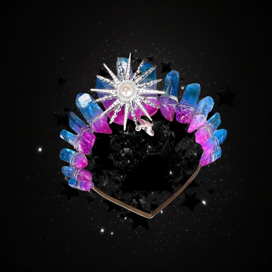 Goddess Of Divine Gates & Messages - Pink & Blue Tourmaline Ritual Activated Headband Crown
