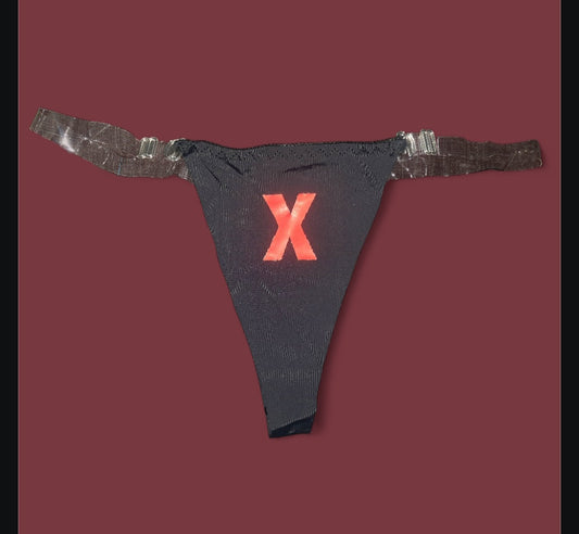 X Marks The Spot - Black & Red Ritual Activated See Through Thong