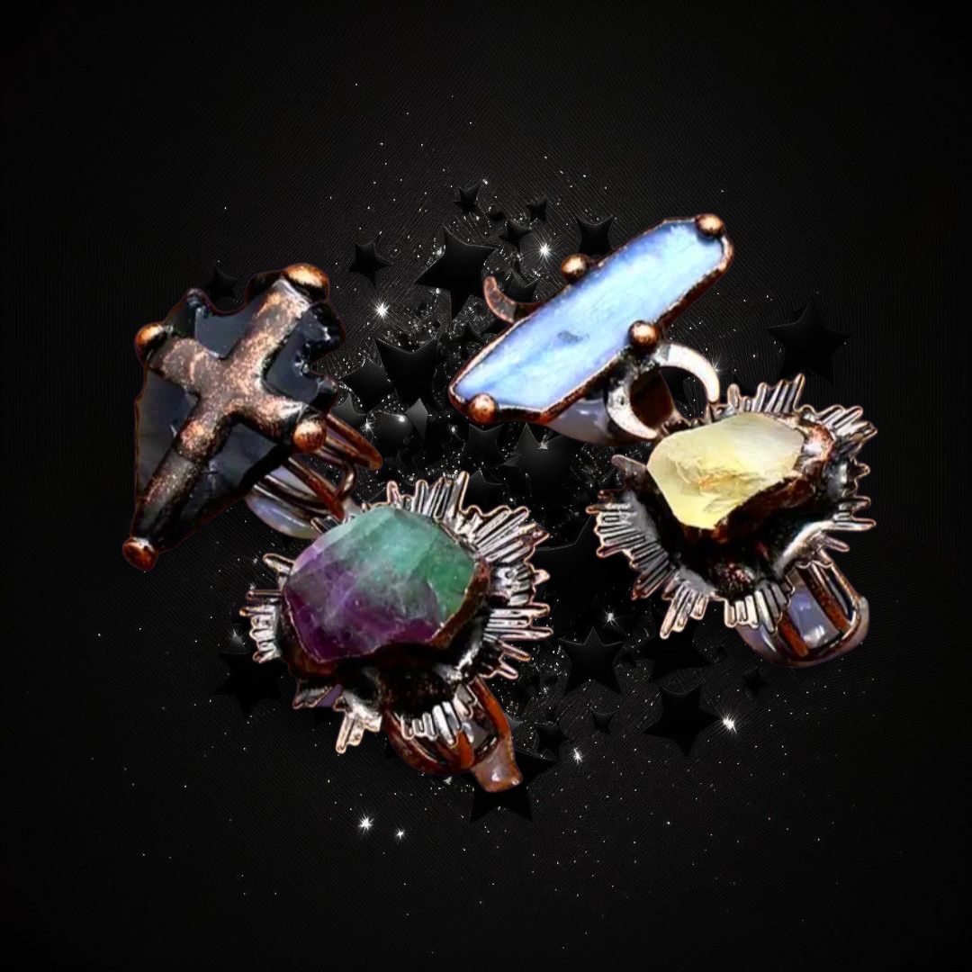 Stone Of Protected Voices - Aqua Aura Ritual Ring Activated & Blessed