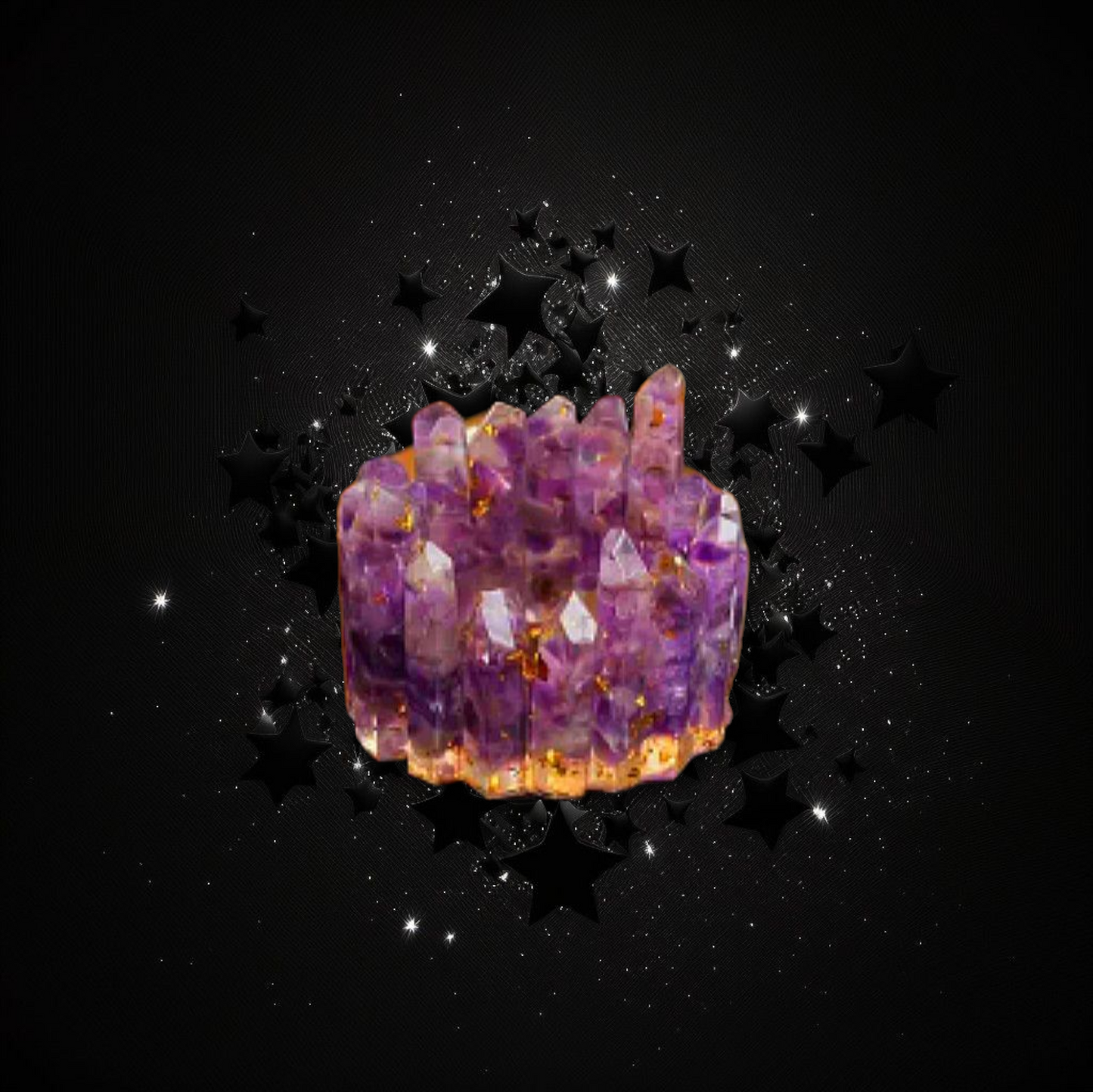Energetic Golden Amethyst Antenna To Send Intentions Into The Universe - Ritual Activated & Blessed