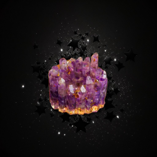 Energetic Golden Amethyst Antenna To Send Intentions Into The Universe - Ritual Activated & Blessed