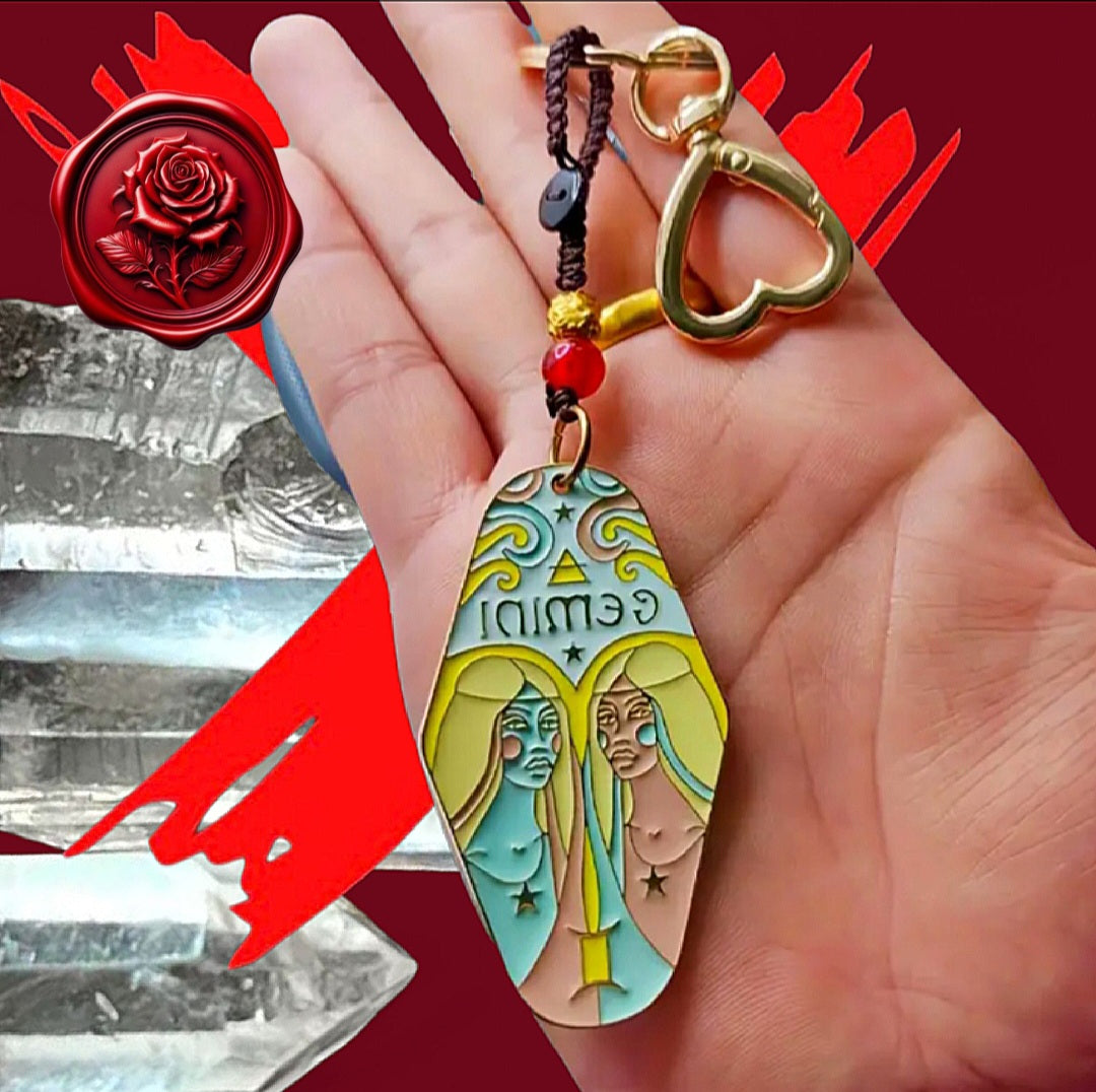 Gemini Protection & Transmuting Keychain - Home, Vechile, Kids, Travels - Ritual Activated & Blessed