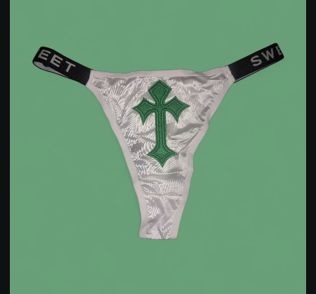 The Sweet Magical Flower - White / Green / Black Ritual Activated Thong