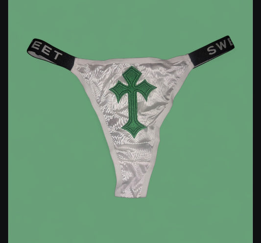 The Sweet Magical Flower - White / Green / Black Ritual Activated Thong