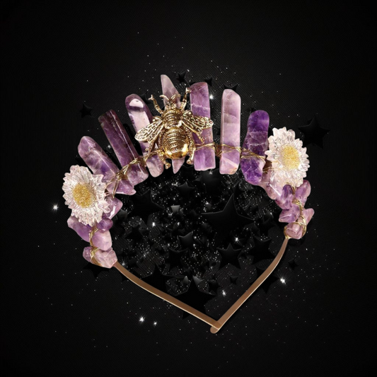 Goddess Of Knowing & Gifts - Amethyst Crystal Ritual Activated Headband Crown