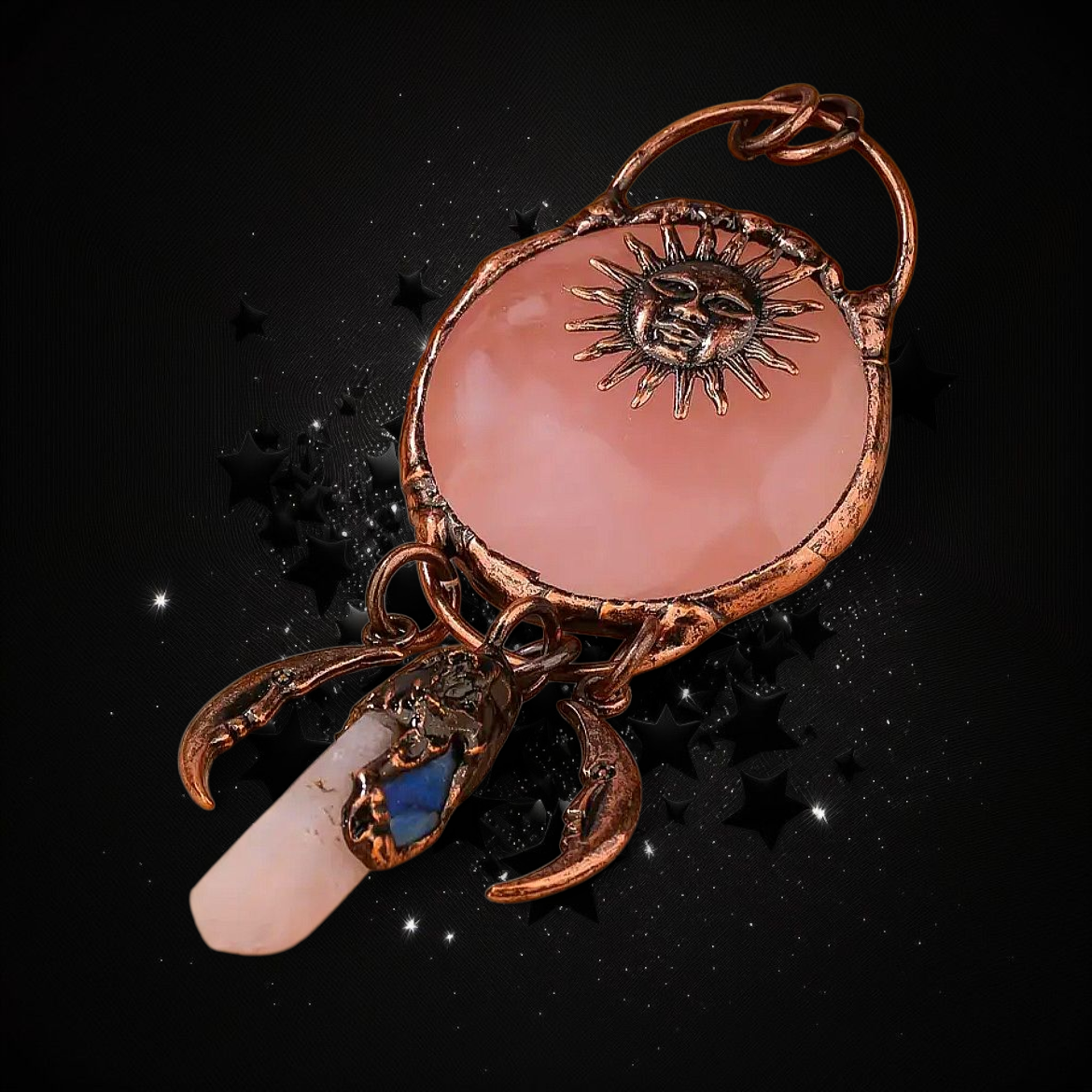 Aphrodite Goddess Ritual Necklace - Rose Quartz / Aquamarine Crystal Activated & Blessed