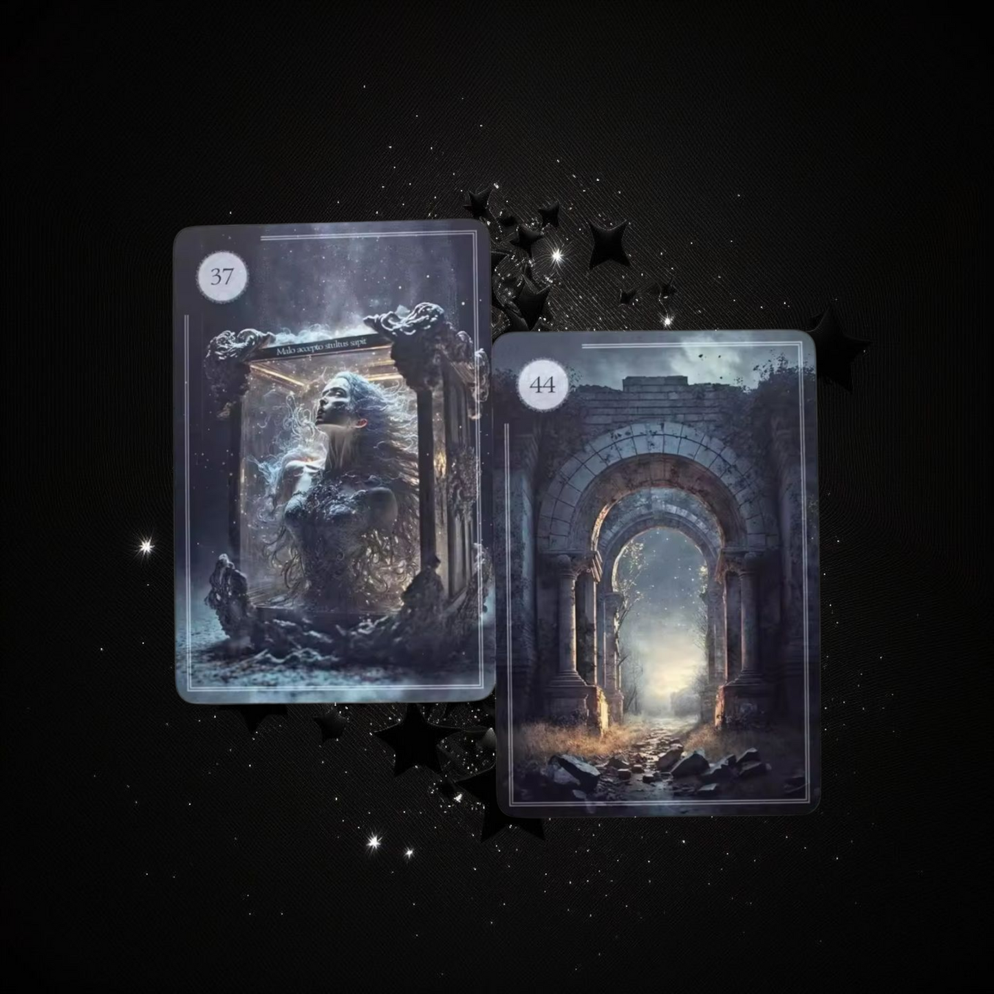 The Moonlight Night Oracle Deck & Ritual Reading Elixir & Activated Crystal