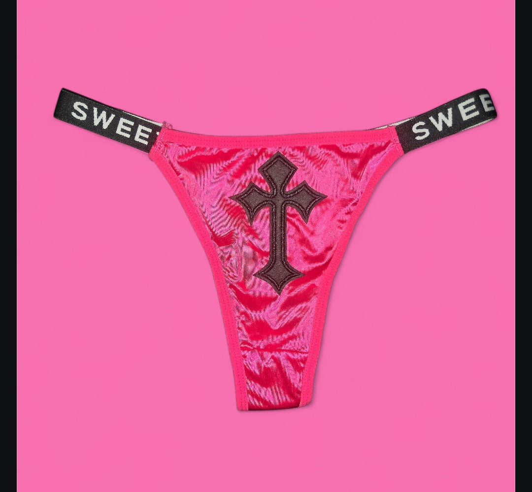 The Sweet Magical Flower - Hot Pink / White / Black Ritual Activated Thong