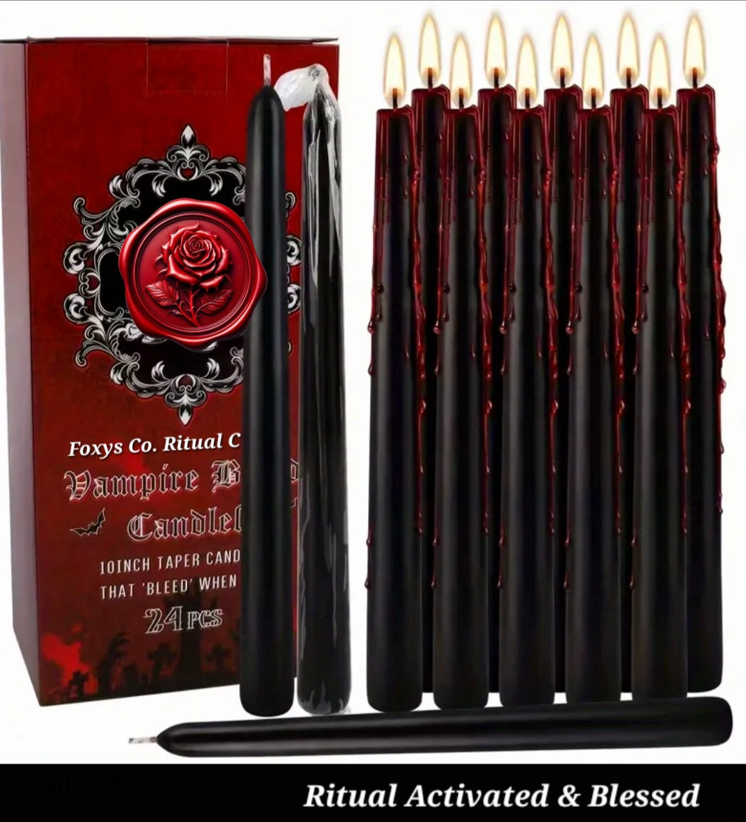 Blood Of A Angel To Bind / Protect Love & Karmic Repellent Of Demons & Vampires & Siphoning / Road Blocks / Bad Luck - Ritual Activated & Blessed Blood Candles - Set Of 24