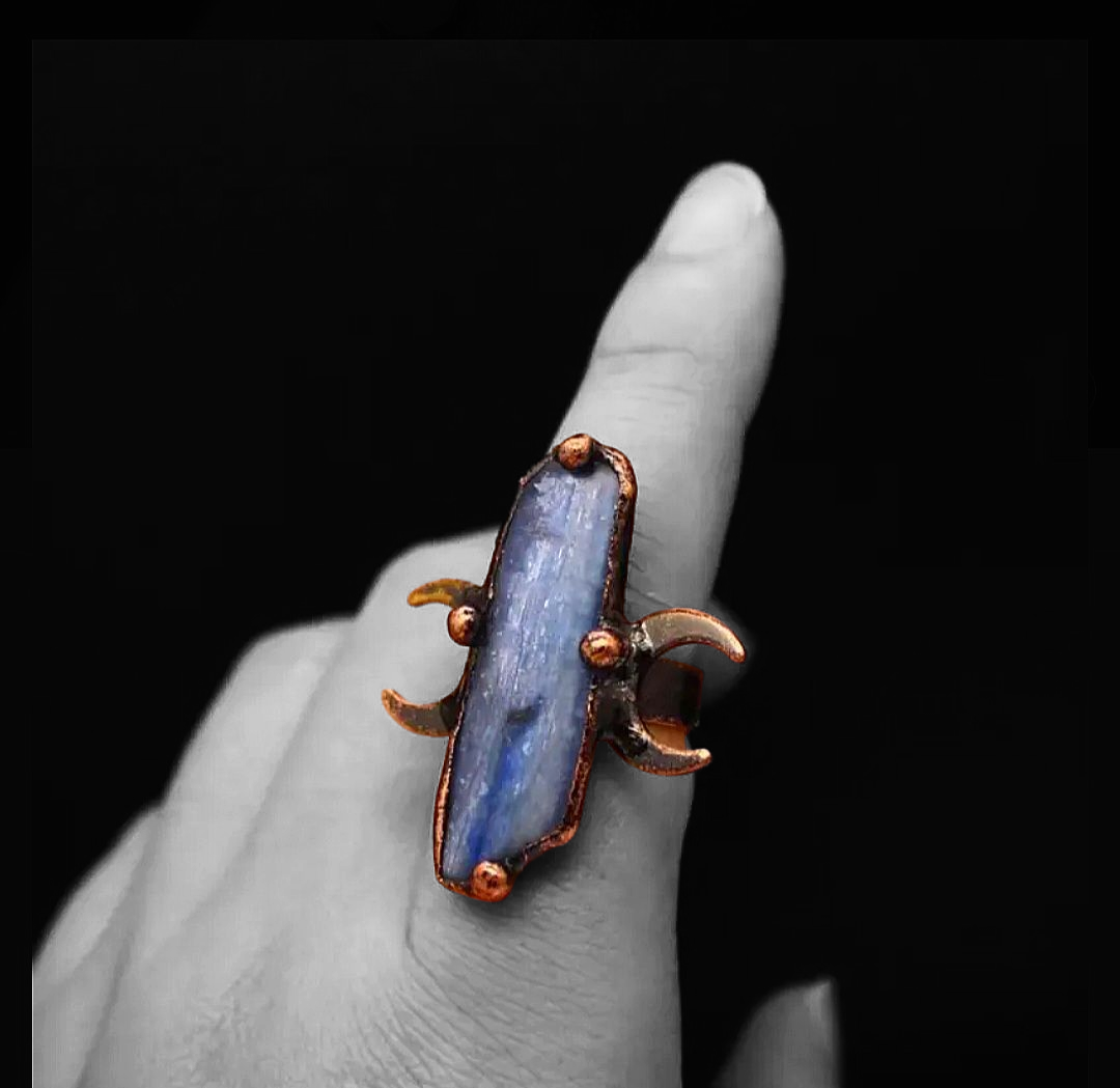 Stone Of Protected Voices - Aqua Aura Ritual Ring Activated & Blessed
